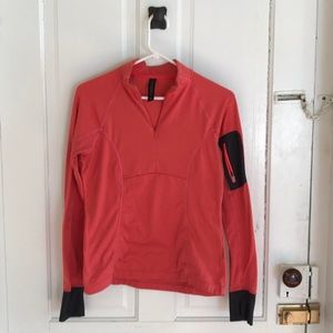 Orange long sleeves running shirt